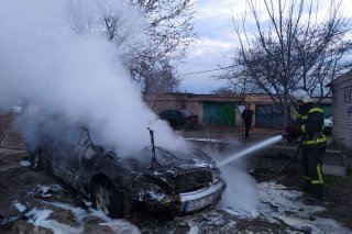 В Каменском районе сгорел автомобиль Mercedes-Benz - ФОТО