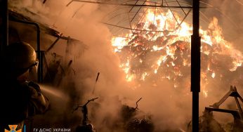 На Днепропетрощине сгорел сеновал с трактором и тремя мопедами (фото)