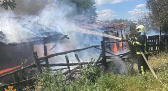Масштабный пожар на Днепропетровщине: загорелась летняя кухня и сарай (фото)