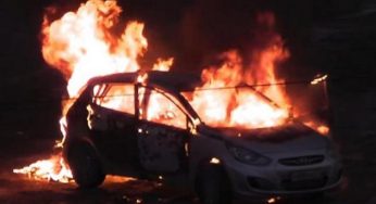 У Кам’янському районі вночі вибухнув автомобіль (відео)